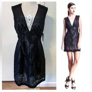 🖤🤍Robert Rodriguez Black/White Silk & Lace Dress 🖤🤍
